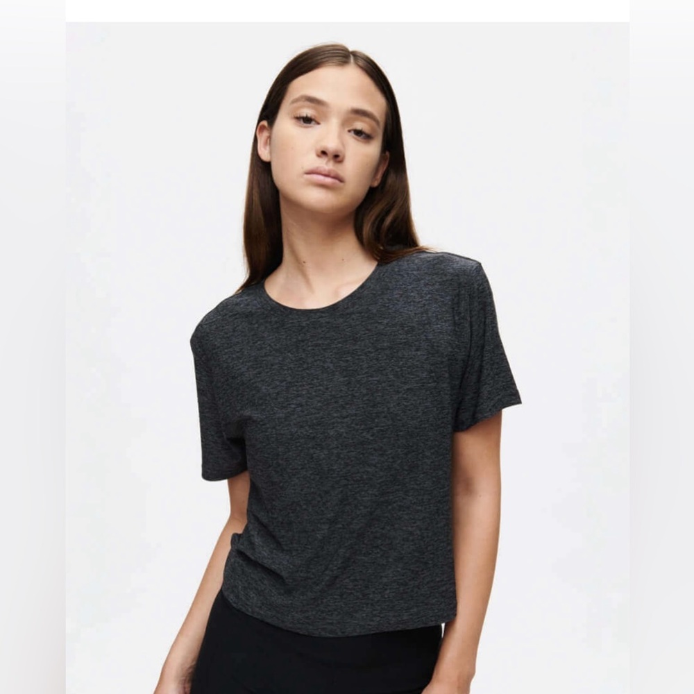 Outdoor Voices Charcoal CloudKnit Short sleeve T shirt Tee
